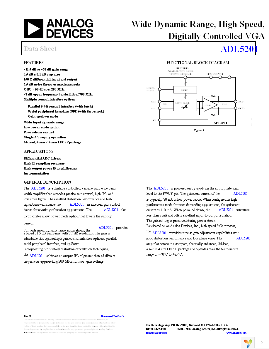 ADL5201-EVALZ Page 1