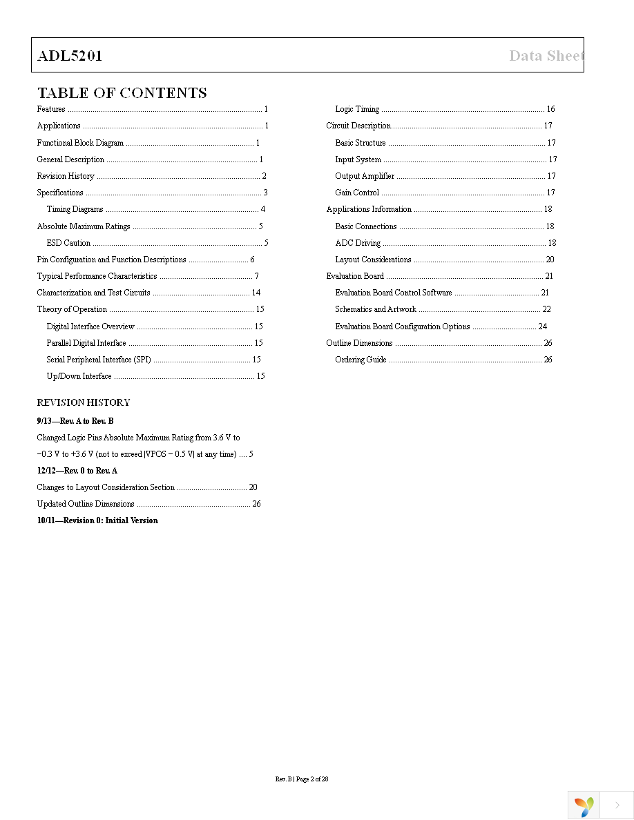 ADL5201-EVALZ Page 2