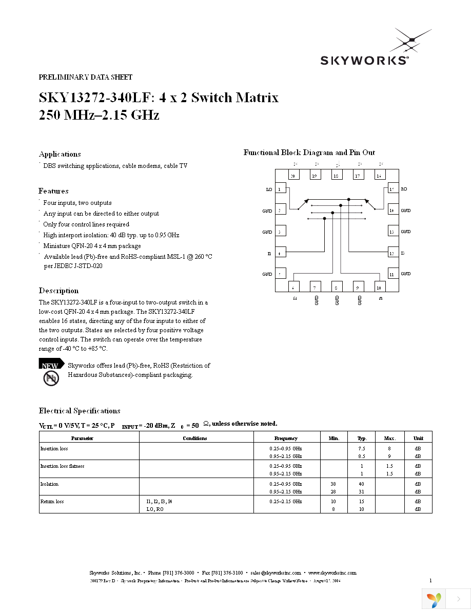 SKY13272-340LF-EVB Page 1