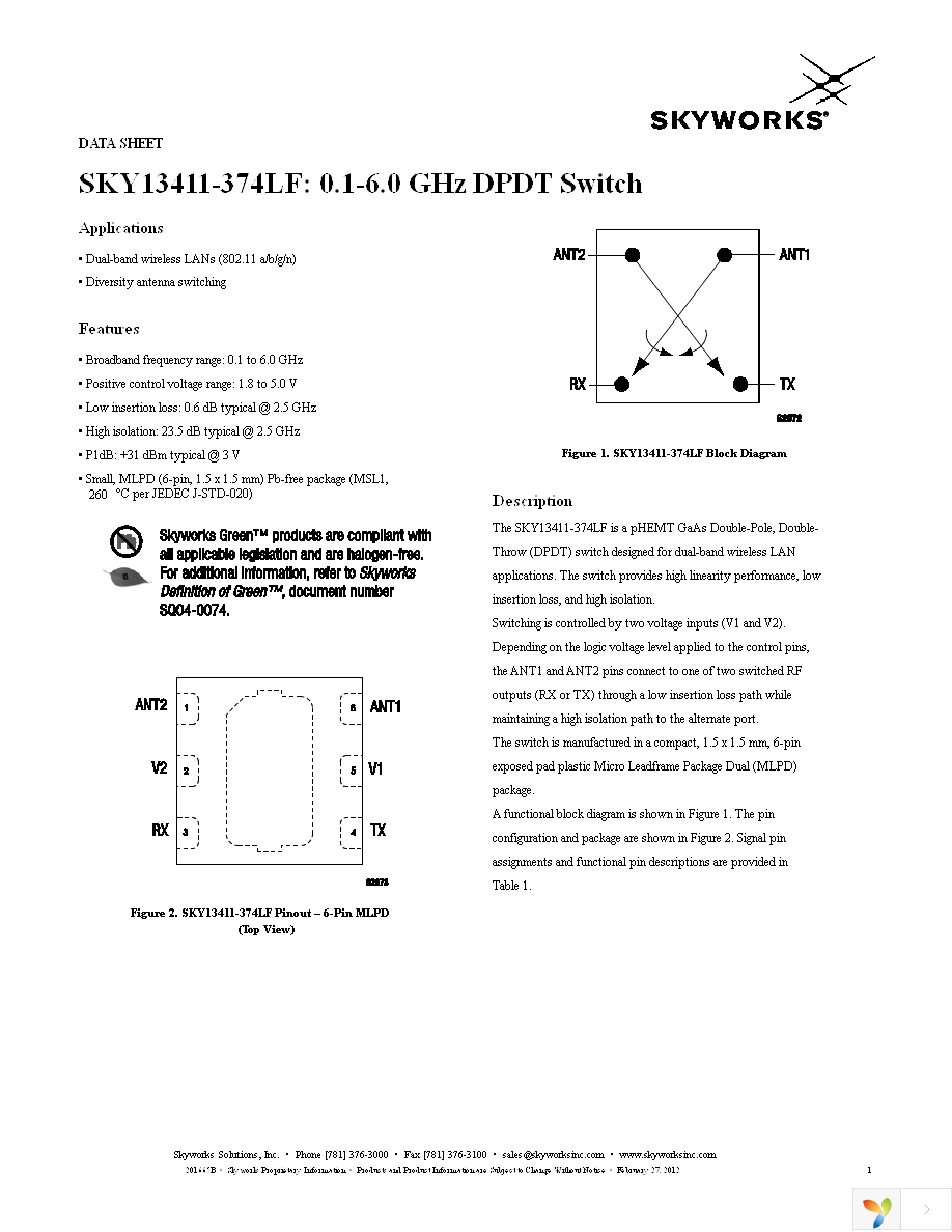 SKY13411-374LF-EVB Page 1