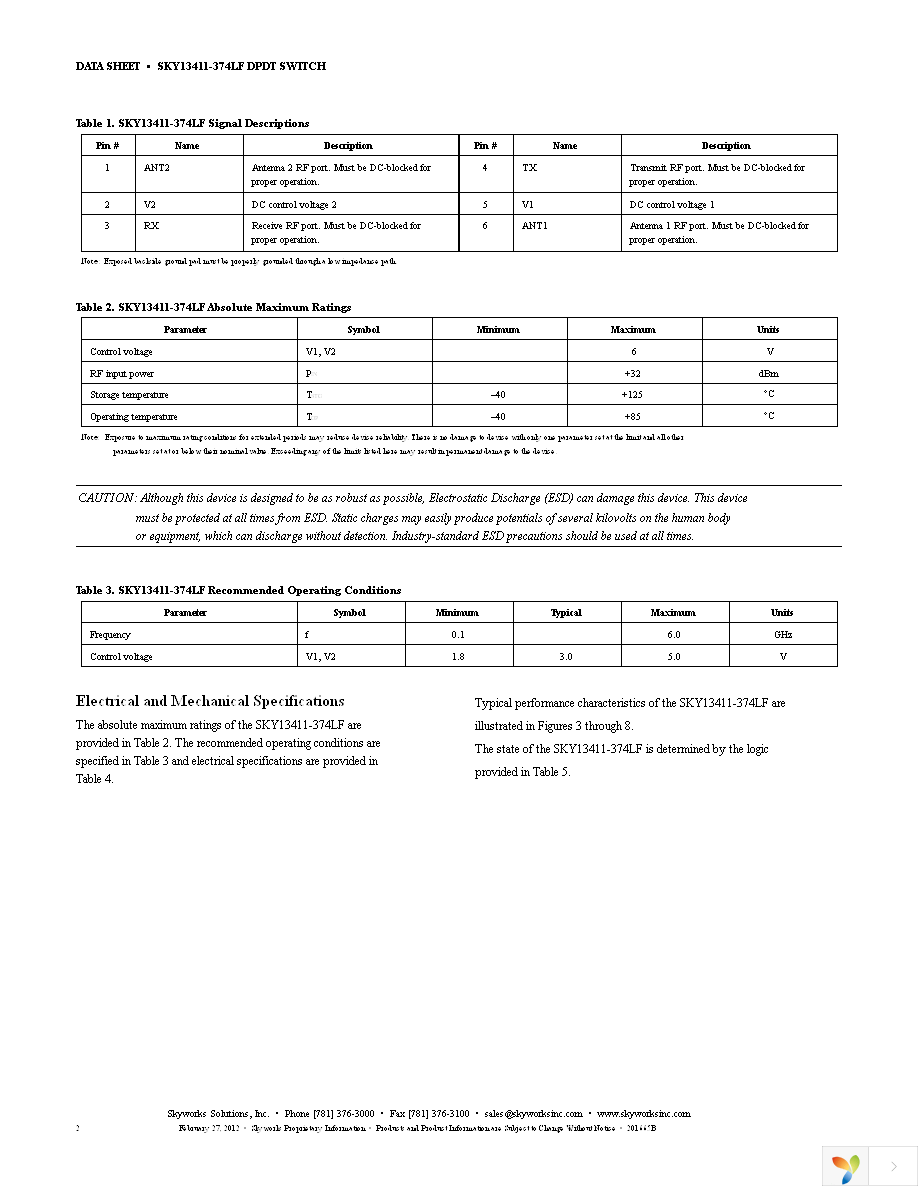 SKY13411-374LF-EVB Page 2