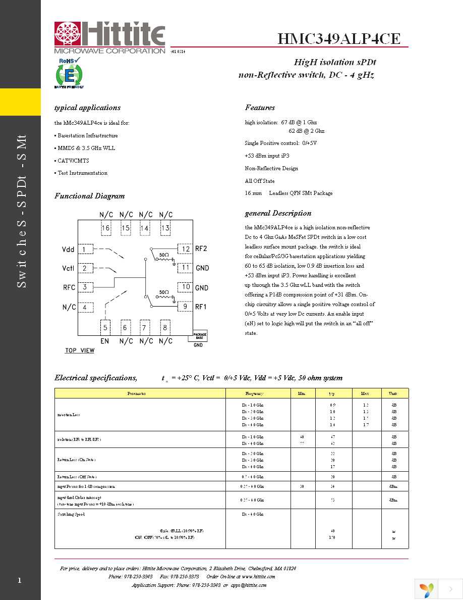 EV1HMC349ALP4C Page 3