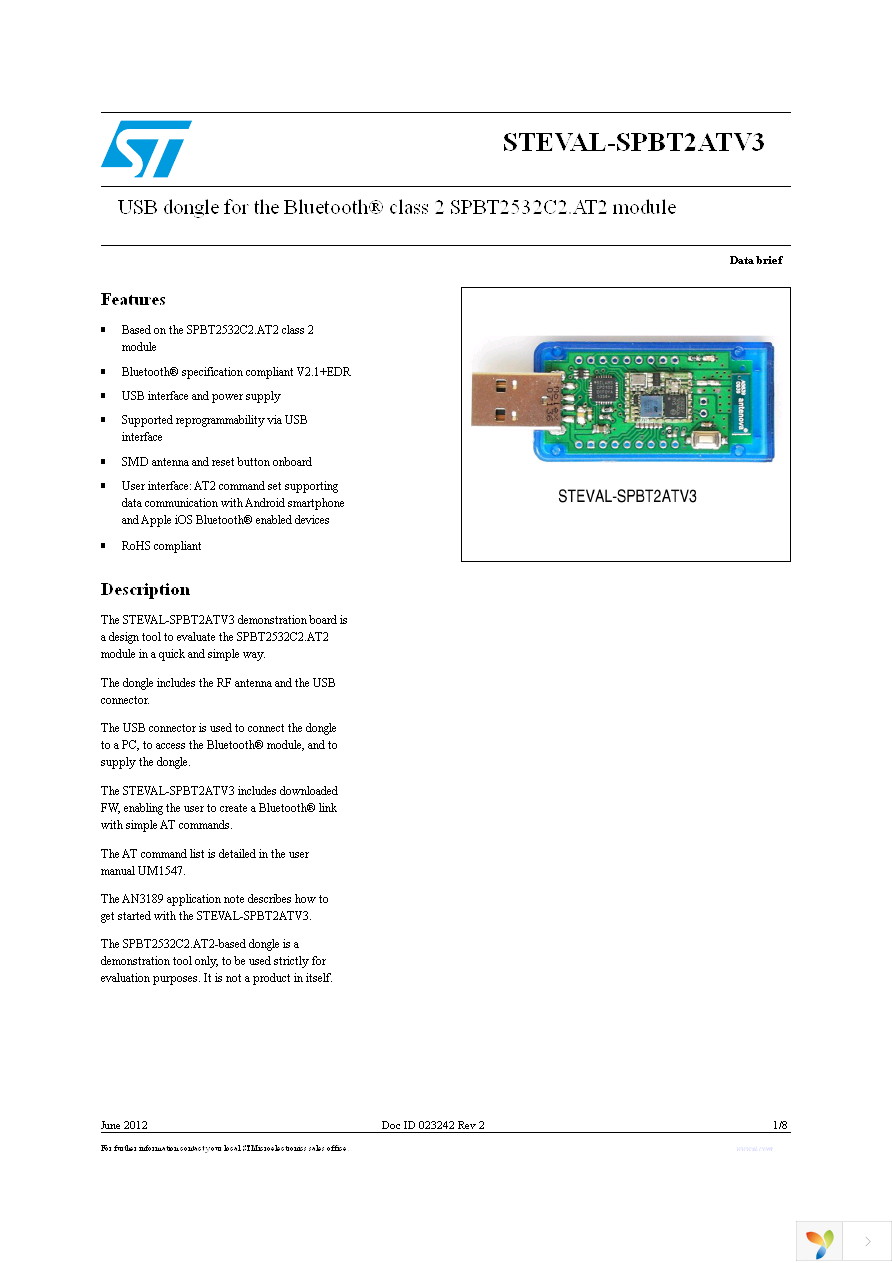 STEVAL-SPBT2ATV3 Page 1