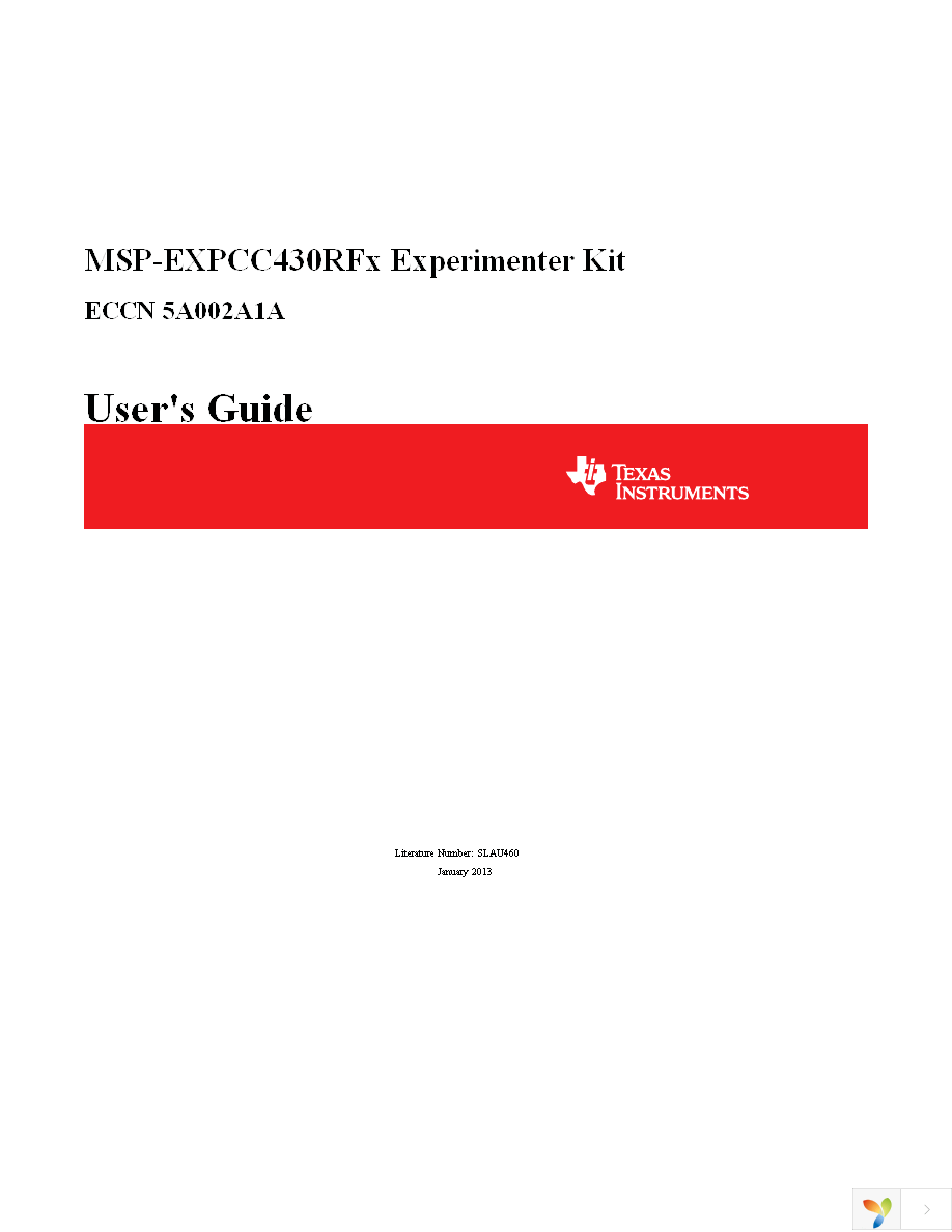 MSP-EXPCC430RF9 Page 1