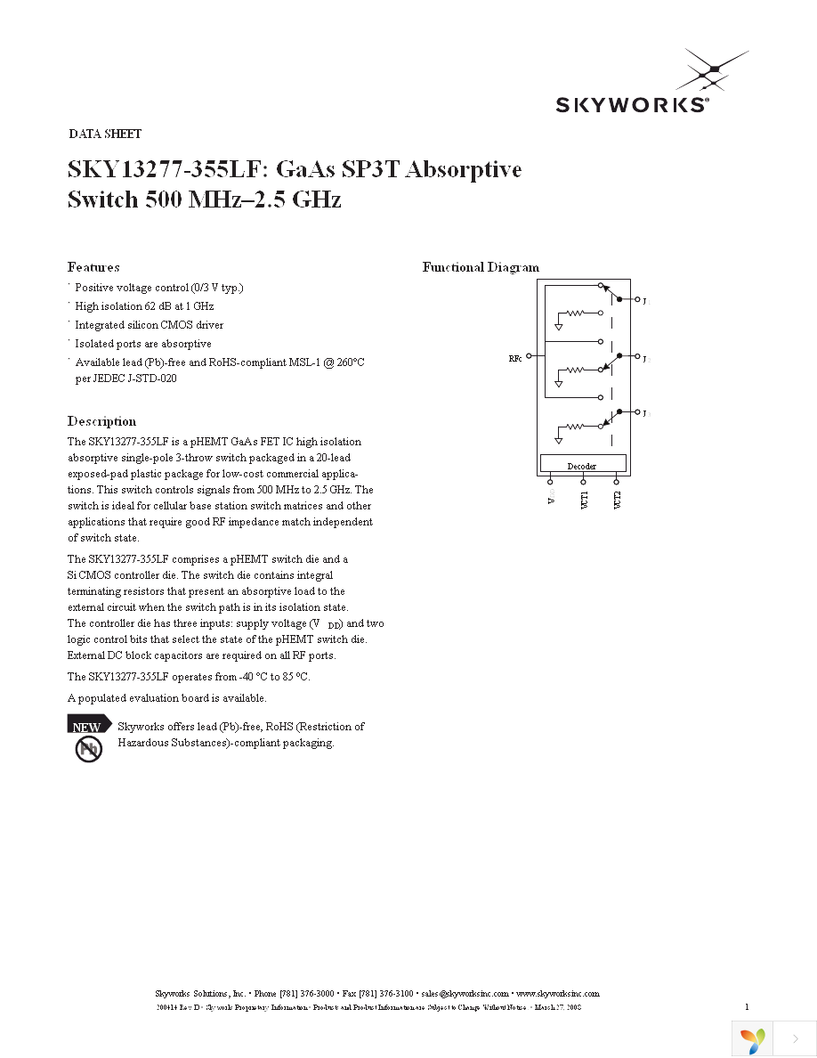 SKY13277-355LF-EVB Page 1