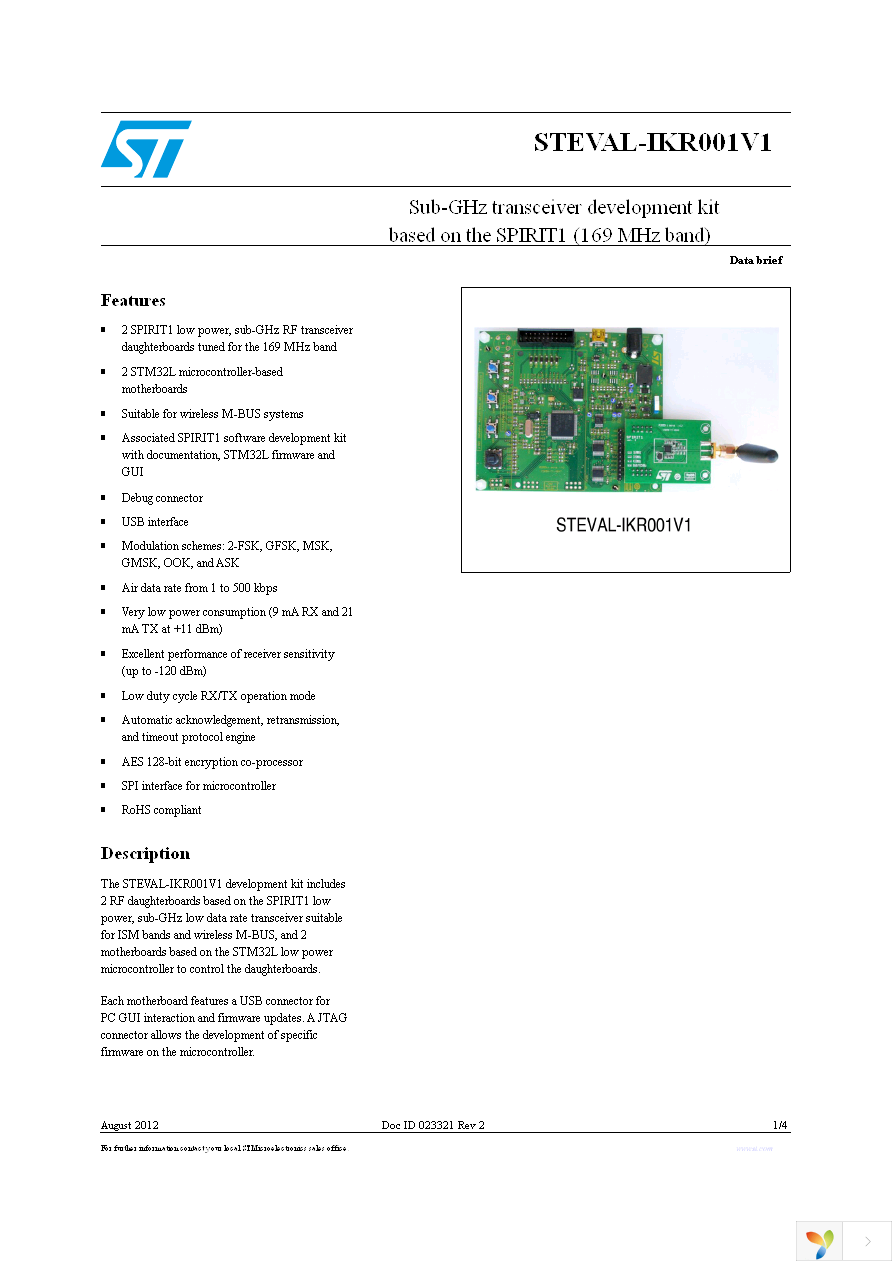 STEVAL-IKR001V1 Page 1