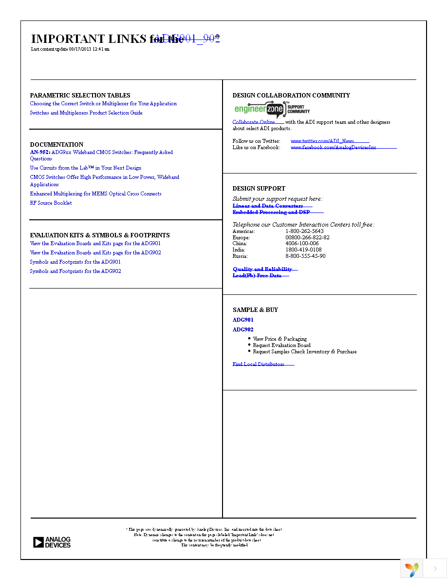 EVAL-ADG901EBZ Page 2