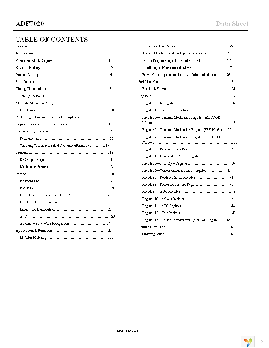 EVAL-ADF7020DBZ2 Page 2