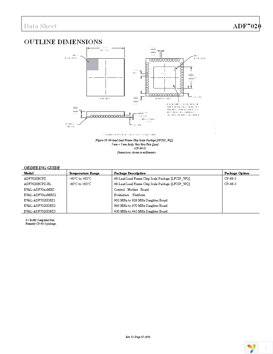 EVAL-ADF7020DBZ2 Page 47