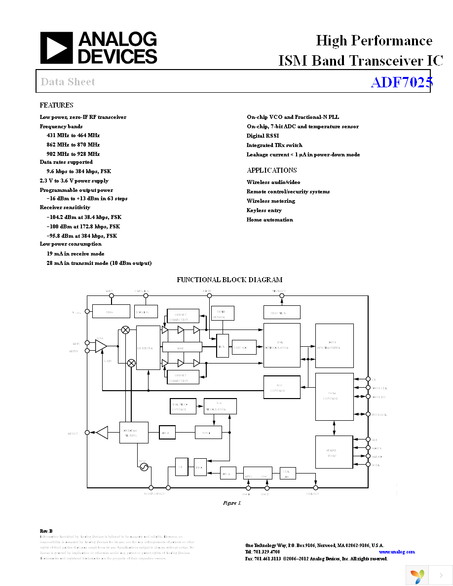 EVAL-ADF7025DBZ1 Page 1