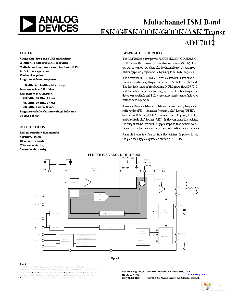 EVAL-ADF7012DBZ4 Page 1