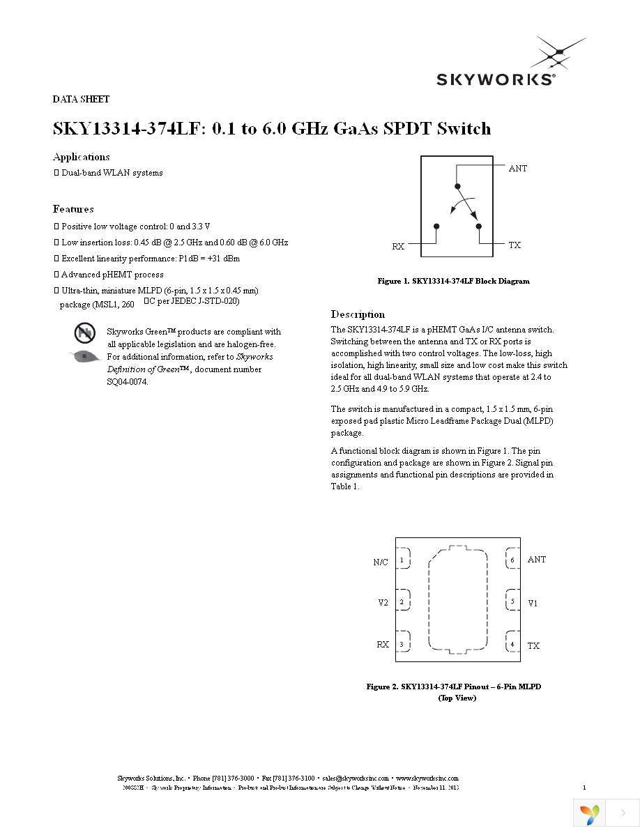 SKY13314-374LF-EVB Page 1