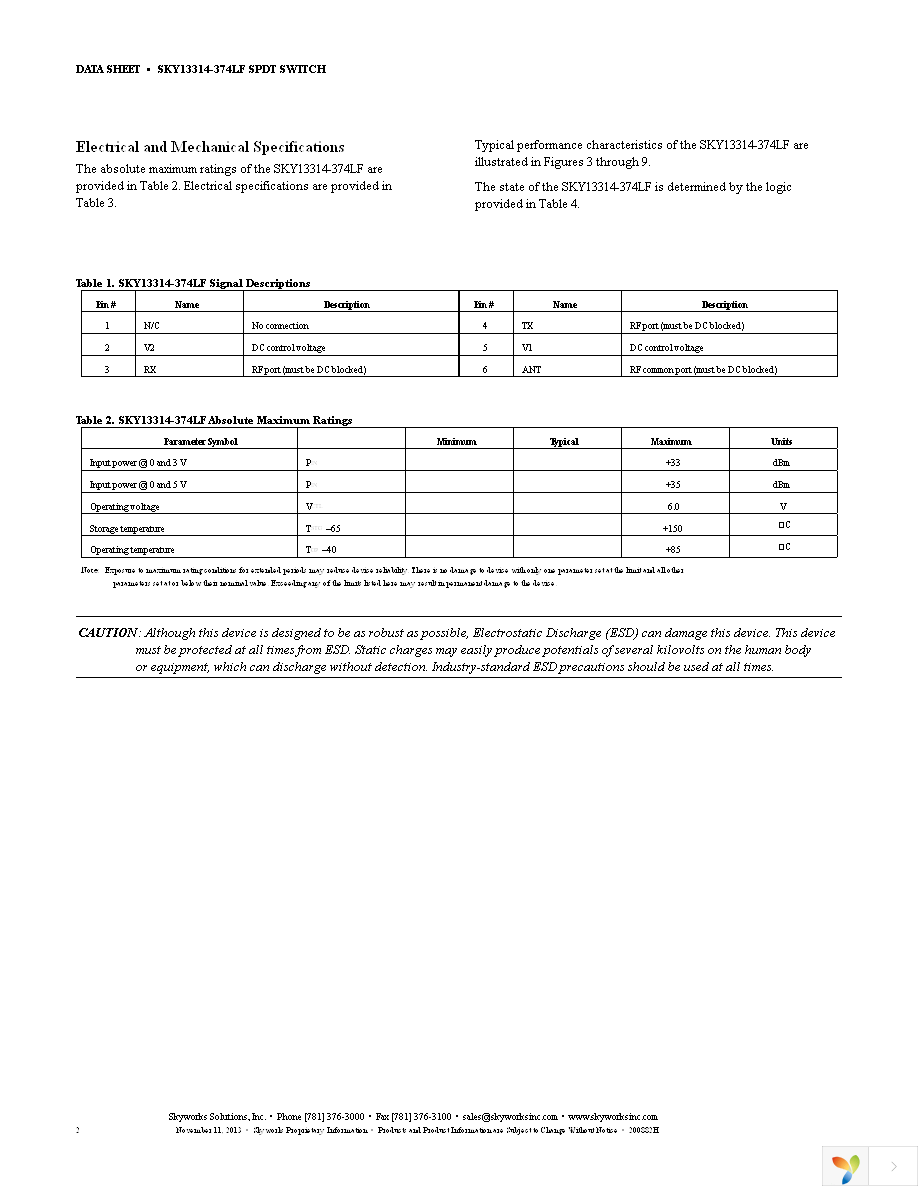 SKY13314-374LF-EVB Page 2