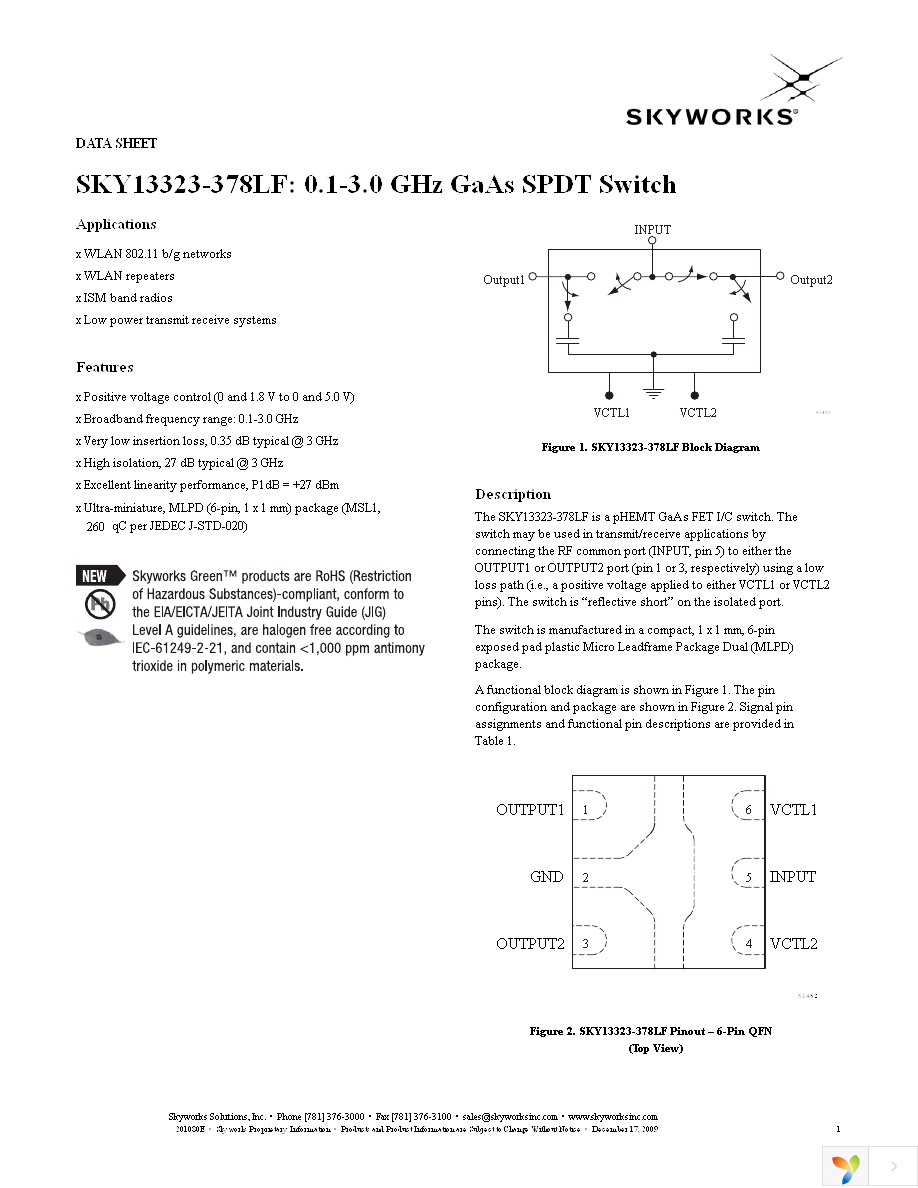 SKY13323-378LF-EVB Page 1