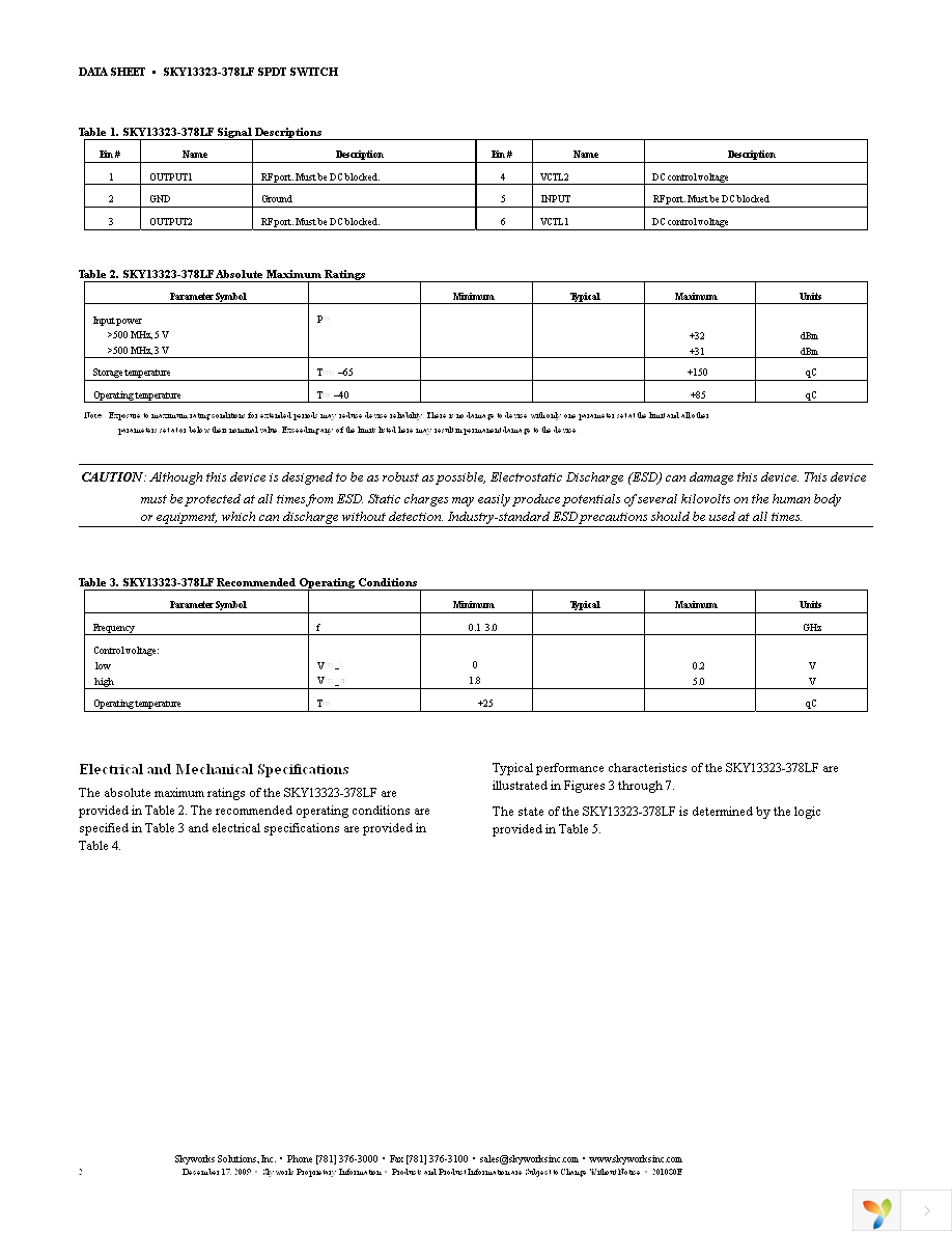 SKY13323-378LF-EVB Page 2