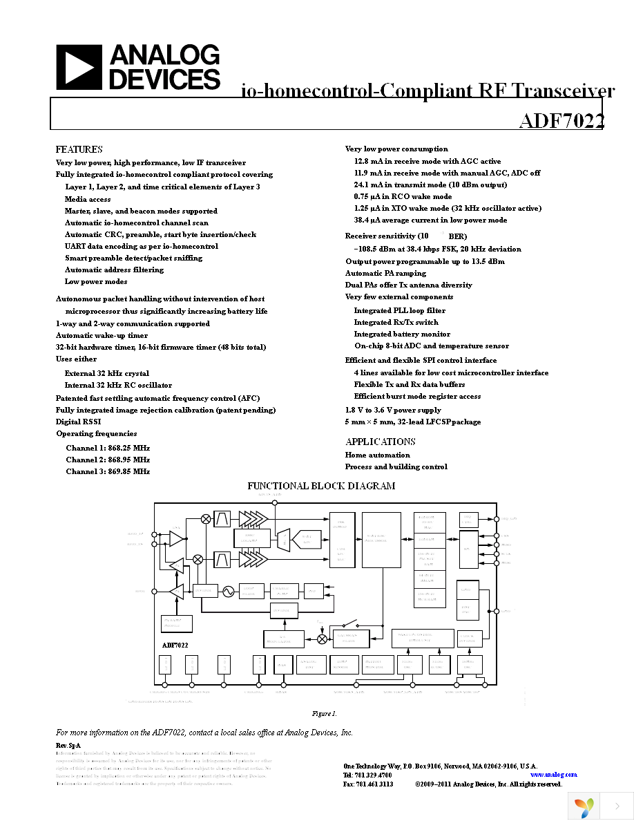 EVAL-ADF7022DB1Z Page 1