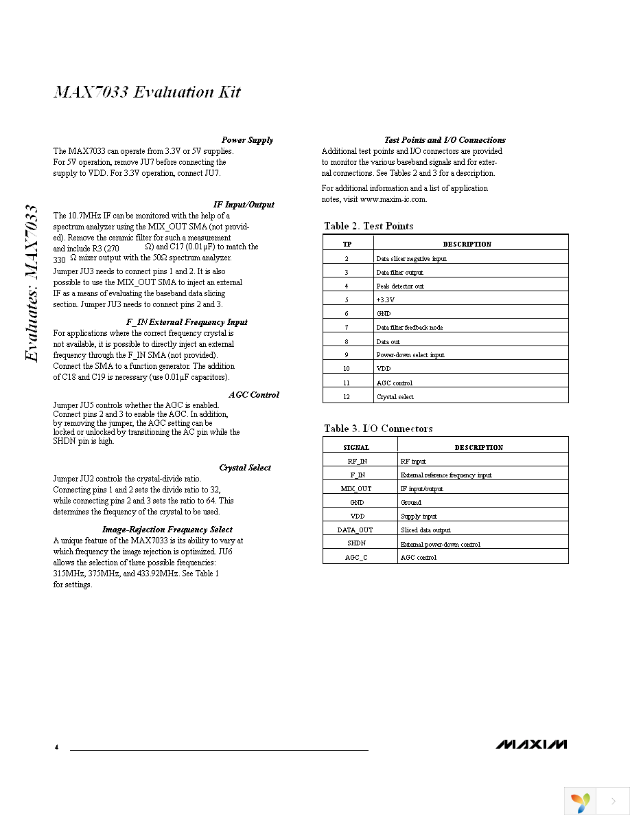 MAX7033EVKIT-433 Page 4