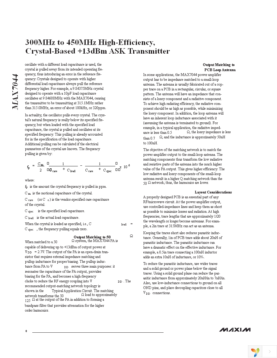 MAX7044EVKIT-315 Page 8