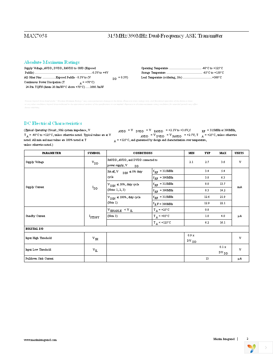 MAX7058EVKIT+ Page 2