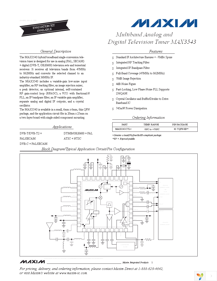 MAX3543EVKIT+ Page 1