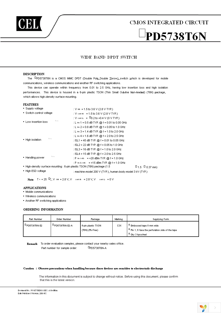 UPD5738T6N-EVAL-A Page 1