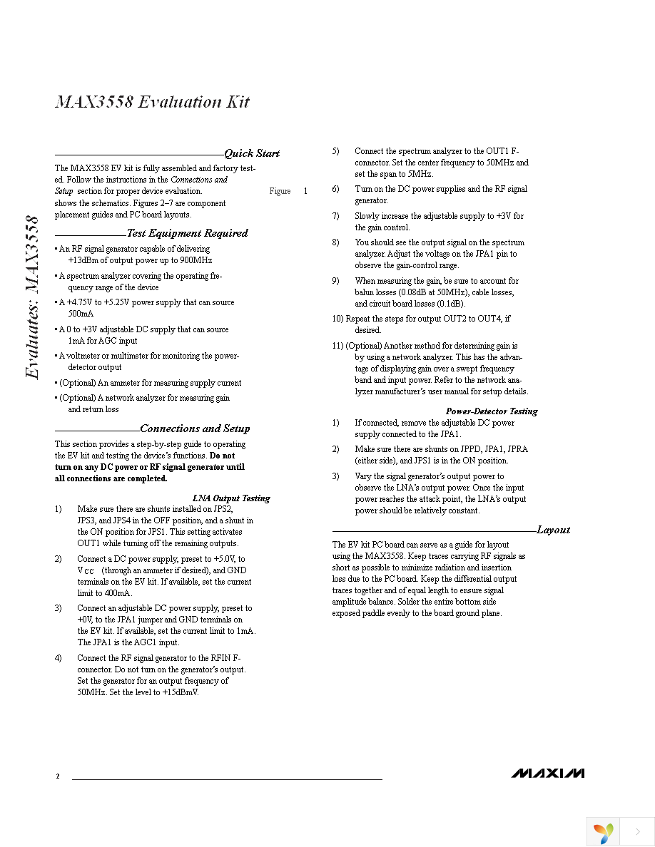 MAX3558EVKIT Page 2