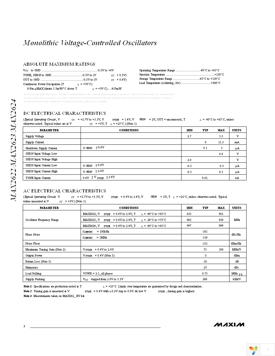 MAX2624EVKIT Page 2