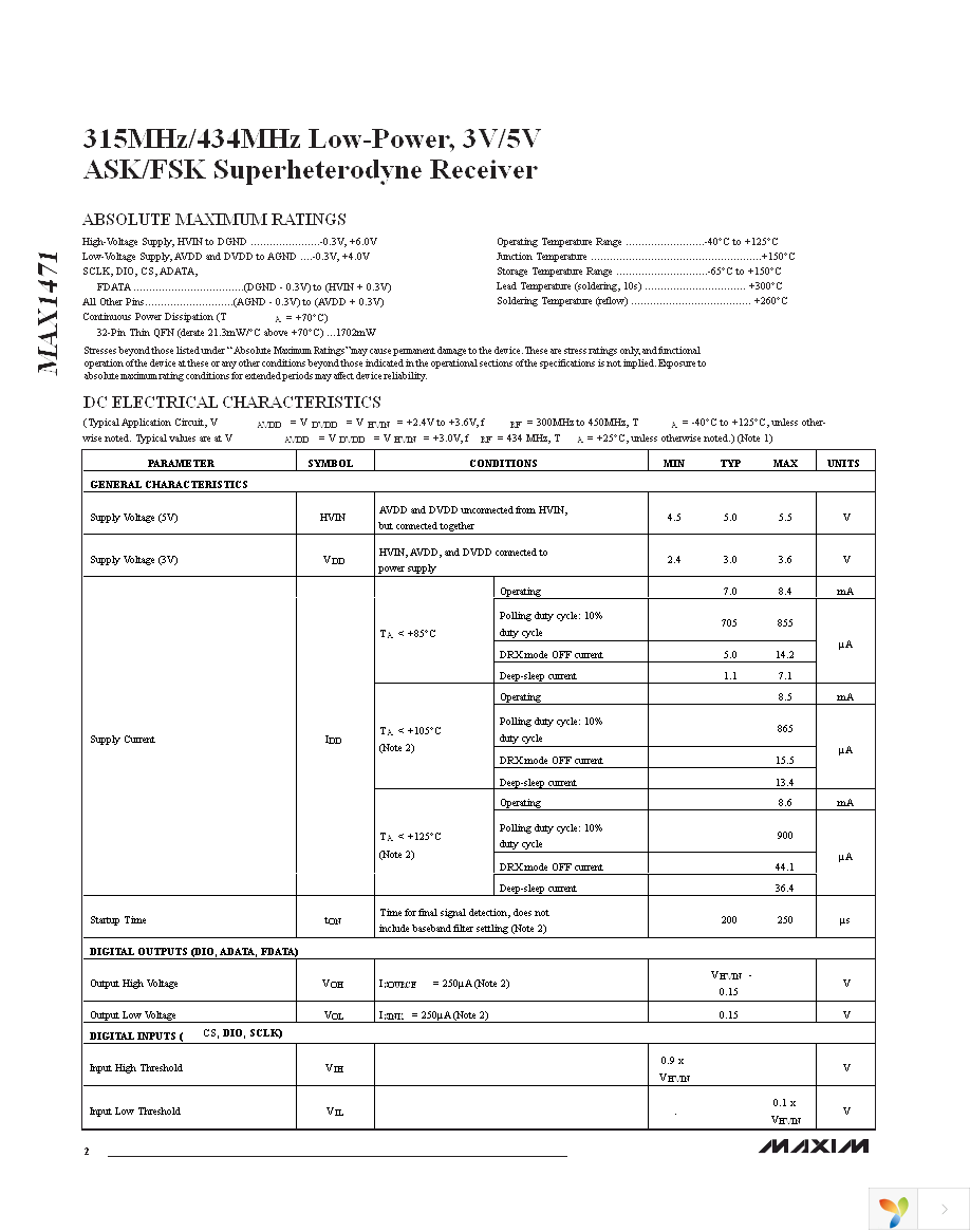 MAX1471EVSYS-315 Page 2