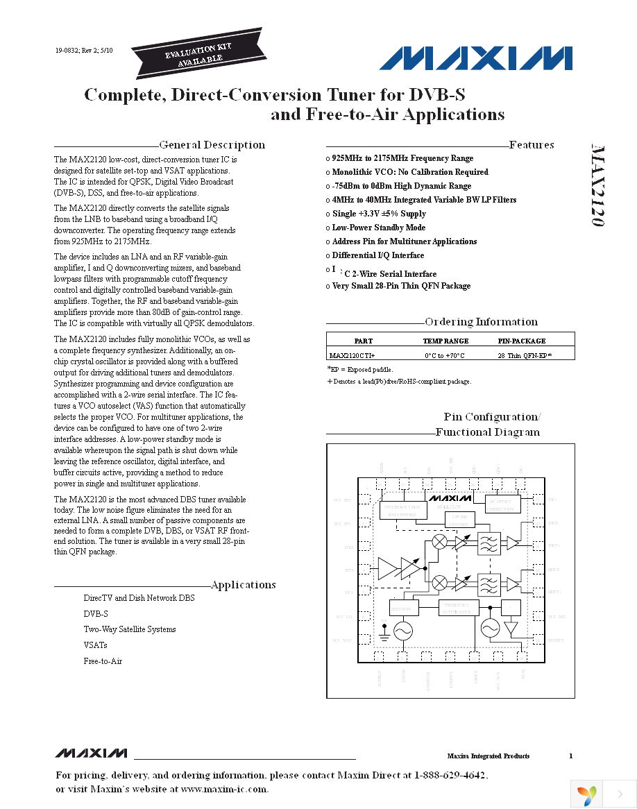 MAX2120EVKIT+ Page 1