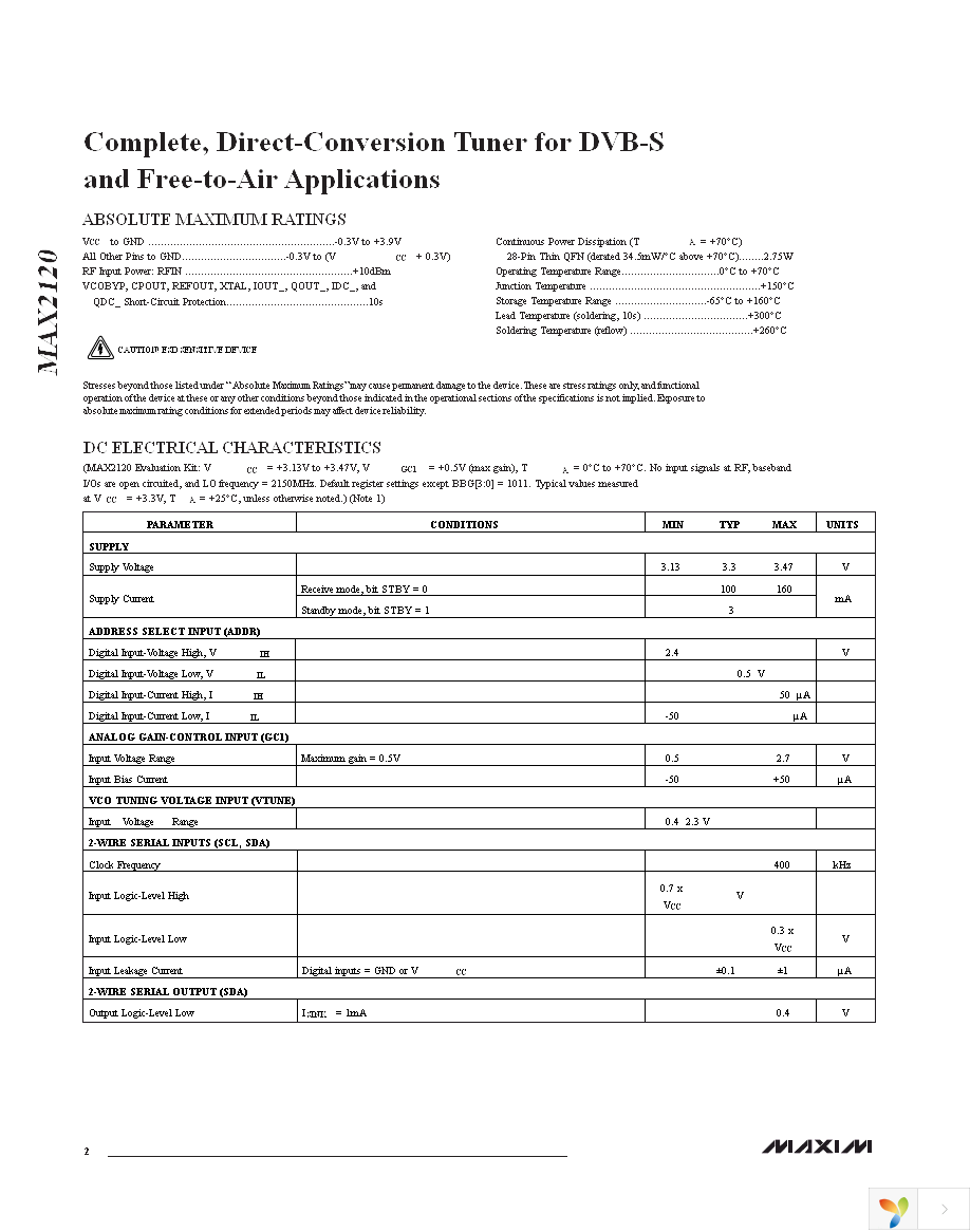 MAX2120EVKIT+ Page 2