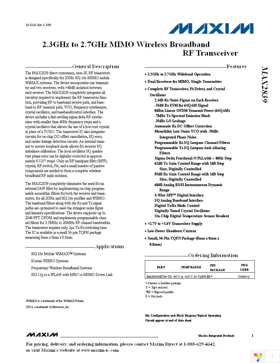 MAX2839EVKIT+ Page 1