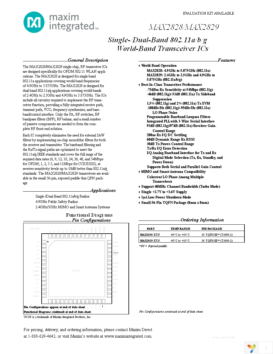 MAX2829EVKIT Page 1