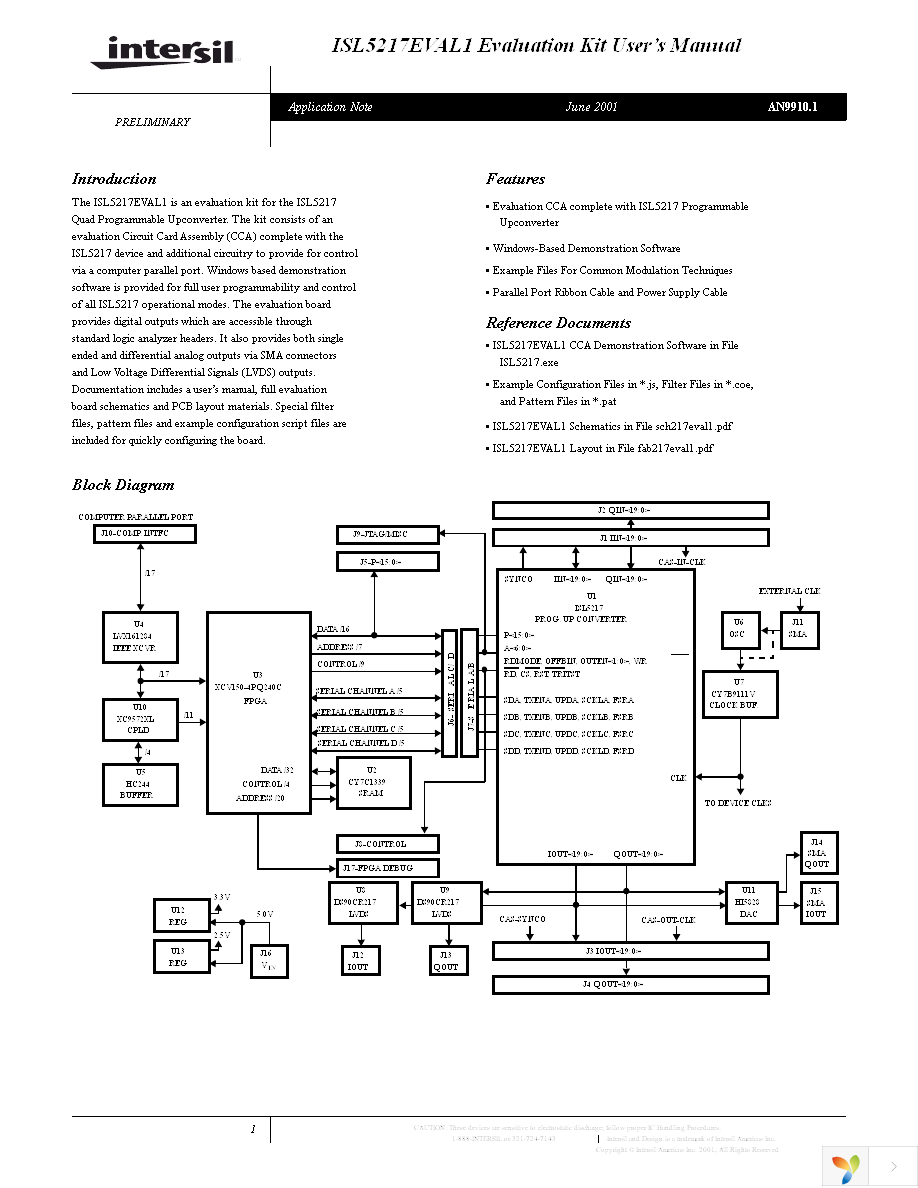 ISL5217EVAL1 Page 1