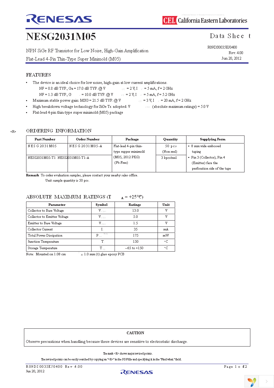 NESG2031M05-EVNF58 Page 1