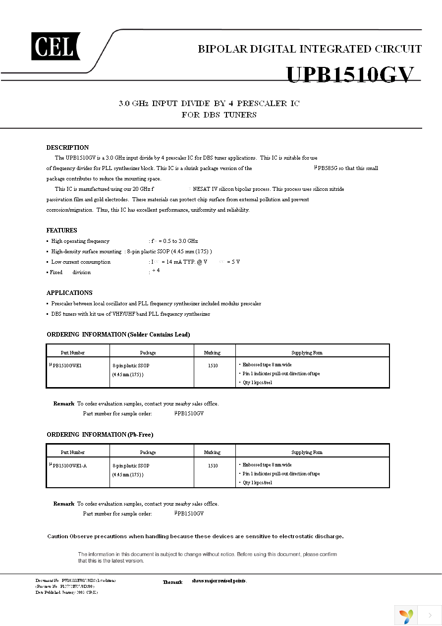 UPB1510GV-EVAL Page 1