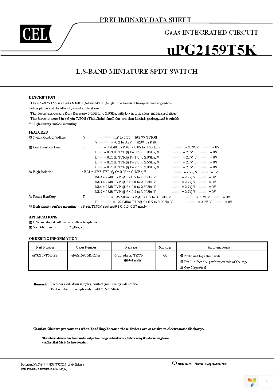 UPG2159T5K-EVAL Page 1