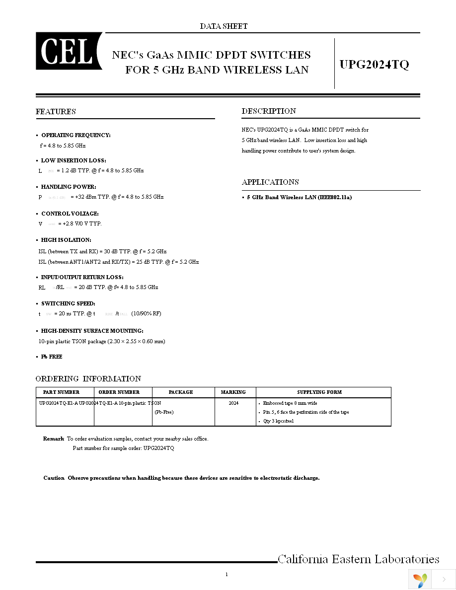 UPG2024TQ-EVAL Page 1