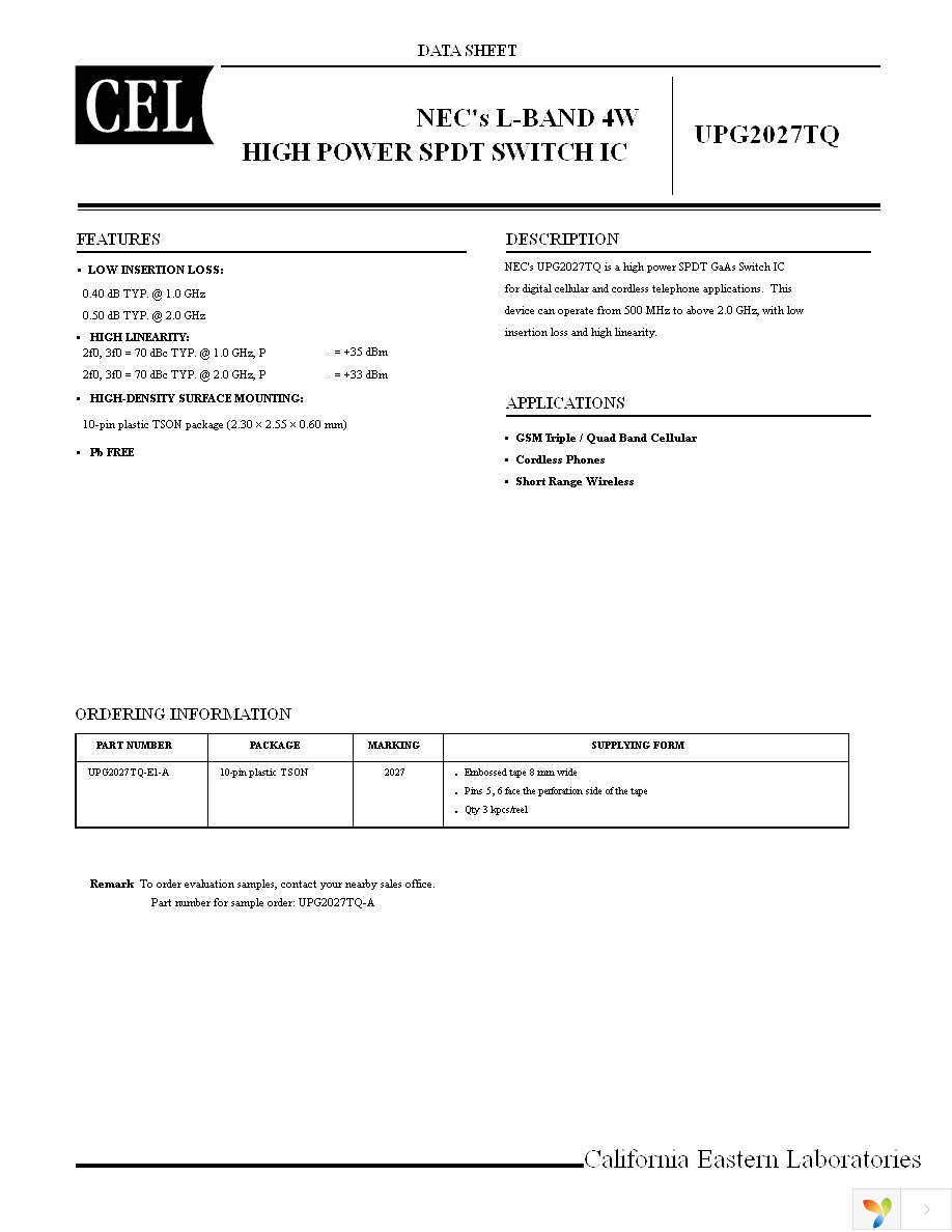 UPG2027TQ-EVAL Page 1