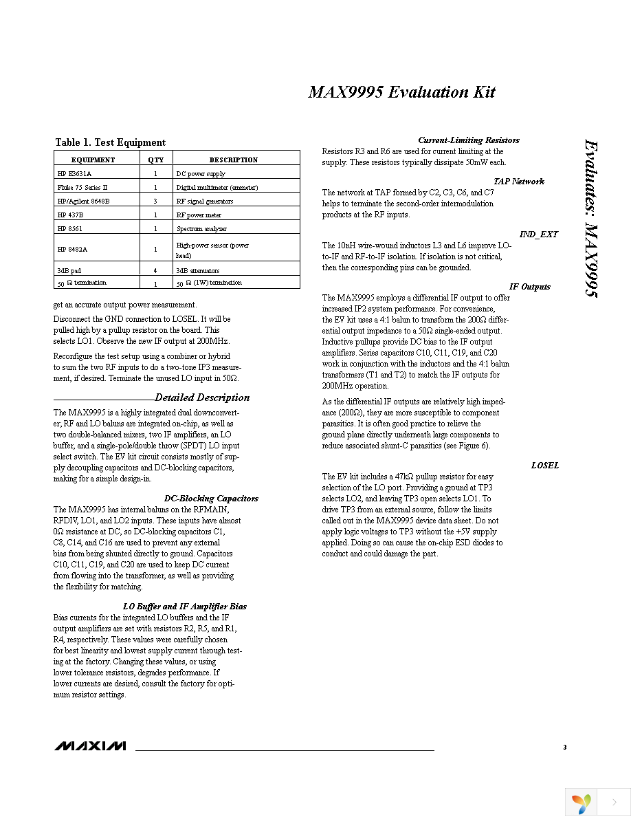 MAX9995EVKIT Page 3