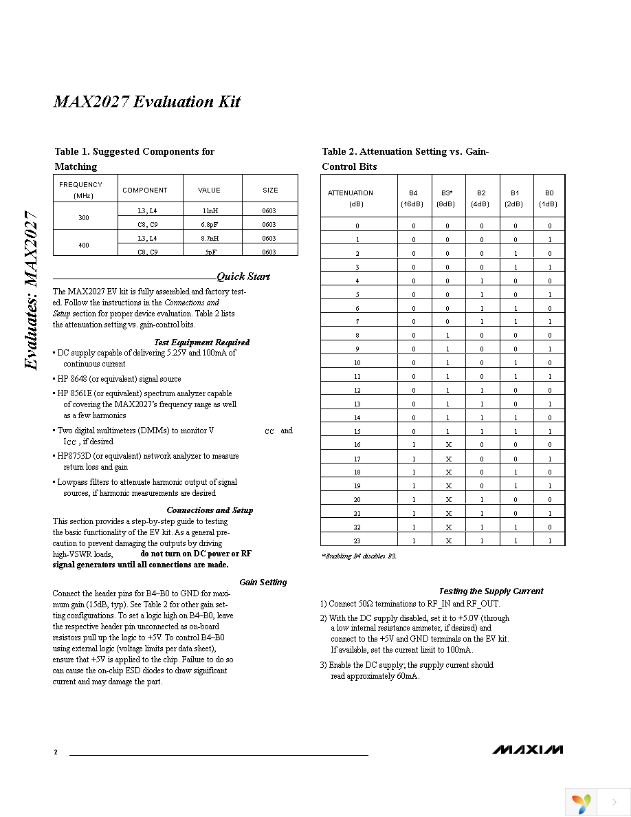 MAX2027EVKIT Page 2