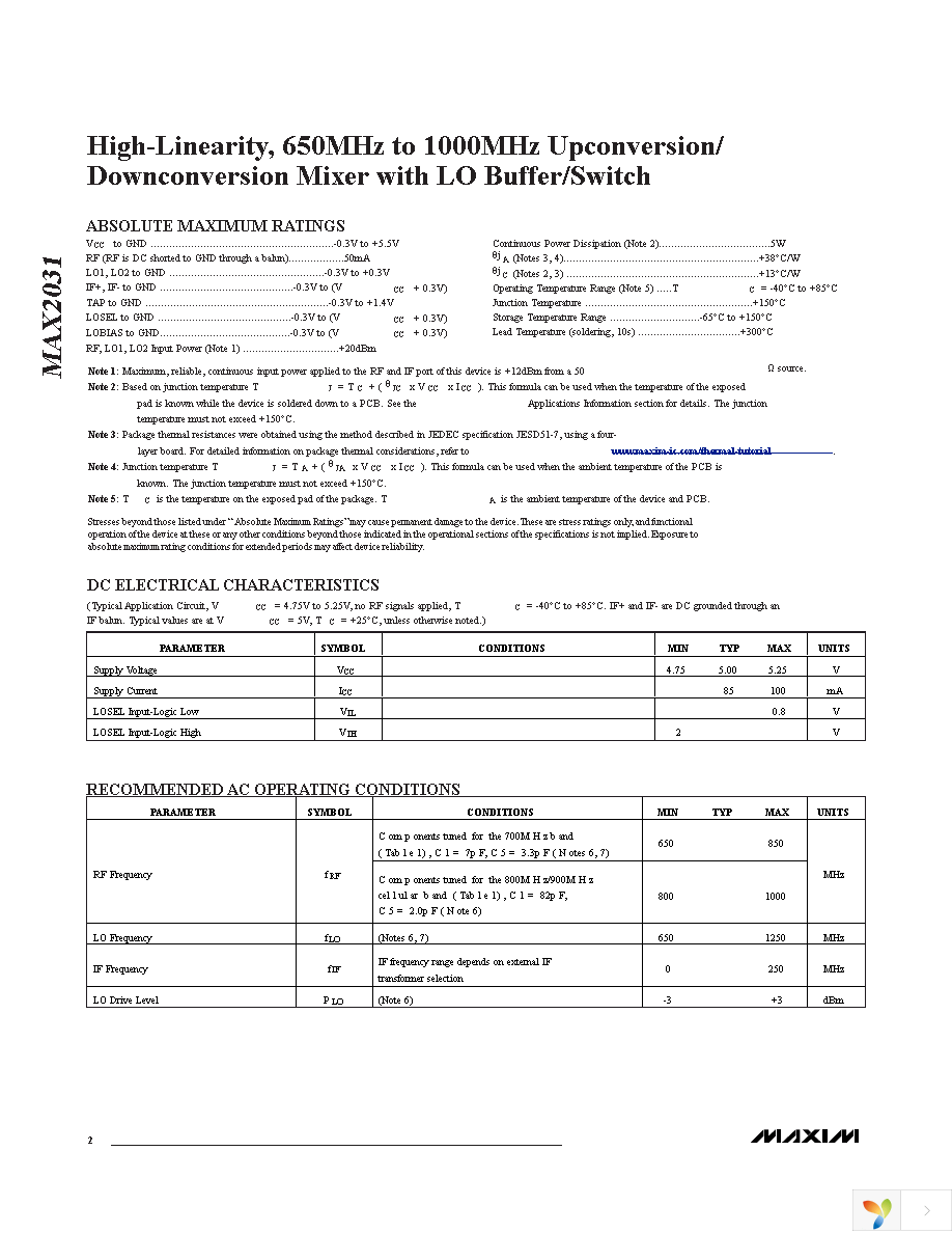 MAX2031EVKIT Page 2