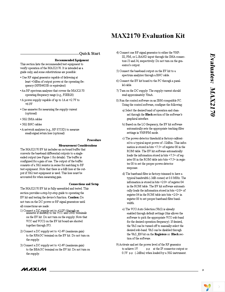 MAX2170EVKIT+ Page 3