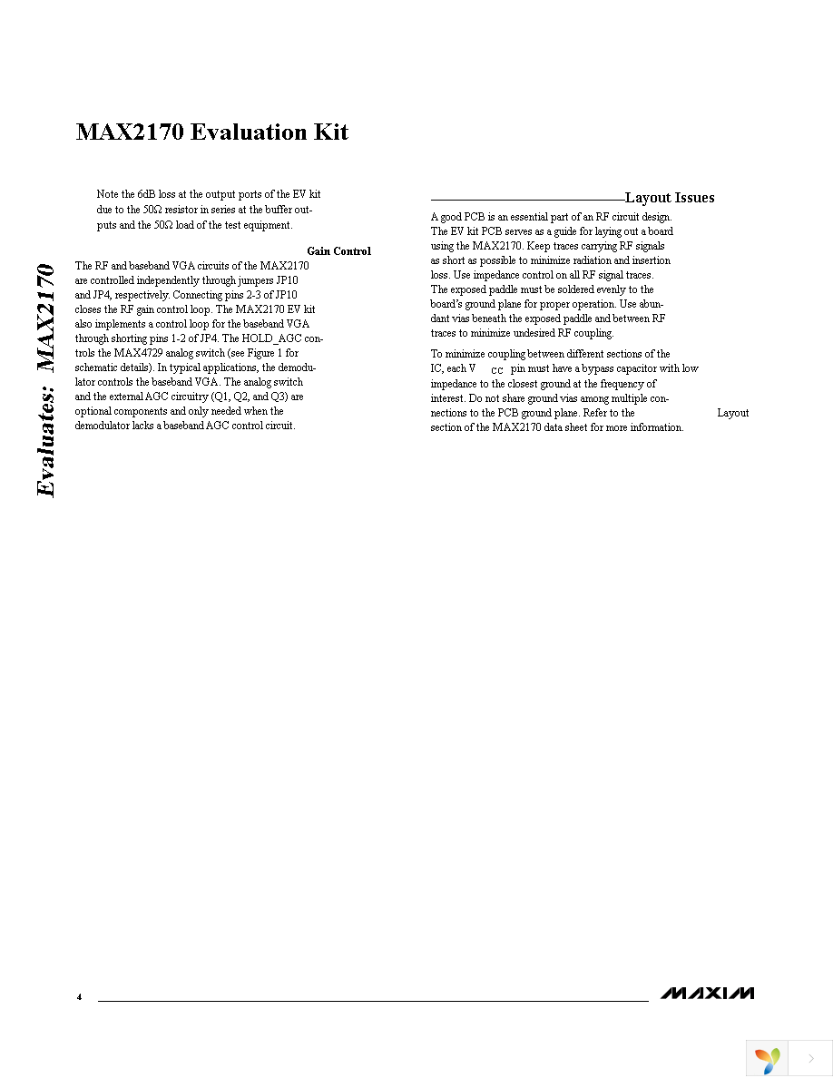 MAX2170EVKIT+ Page 4