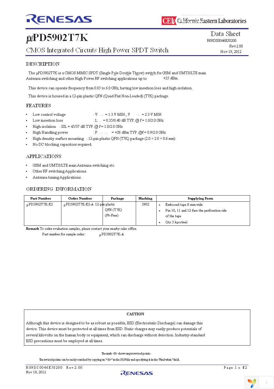 UPD5902T7K-EVAL-A Page 1