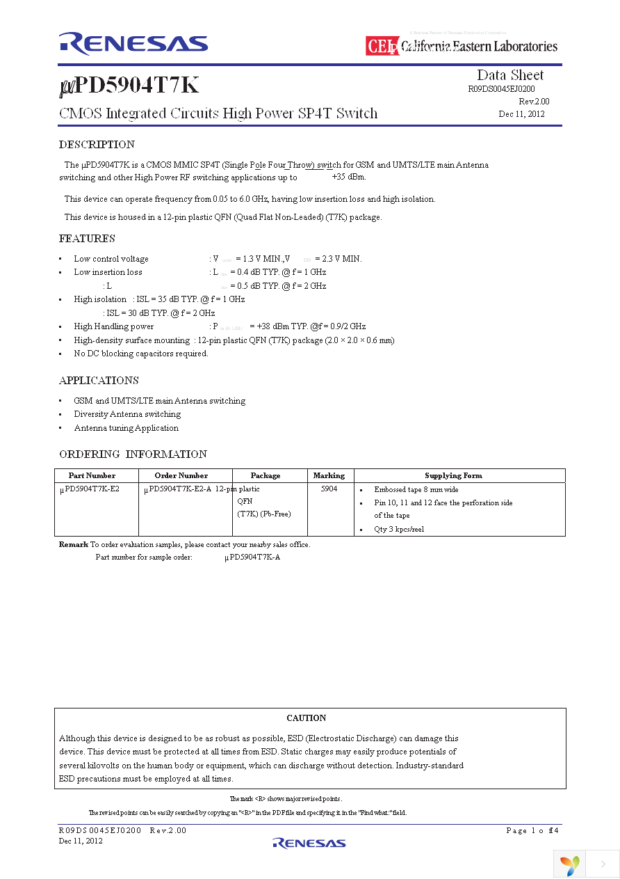 UPD5904T7K-EVAL-A Page 1