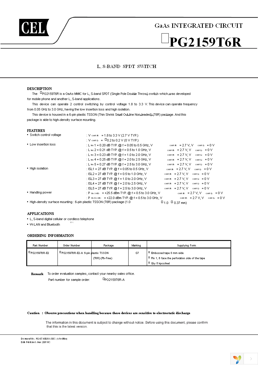 UPG2159T6R-EVAL-A Page 1