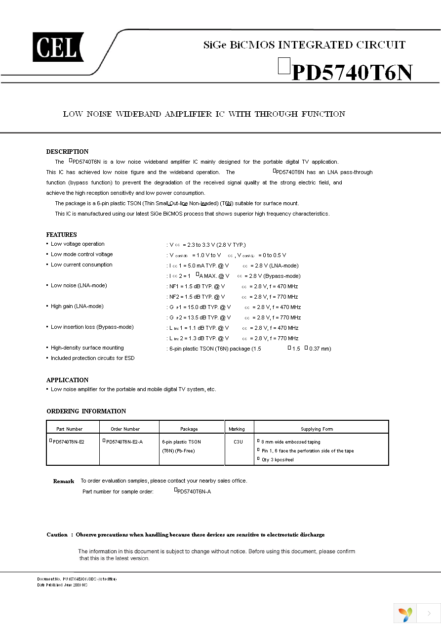 UPD5740T6N-EVAL-A Page 1