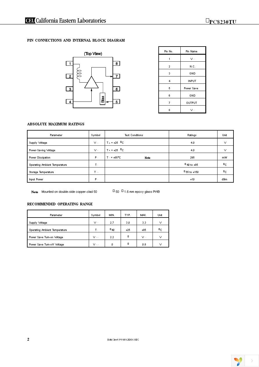 UPC8230TU-EVAL-A Page 2