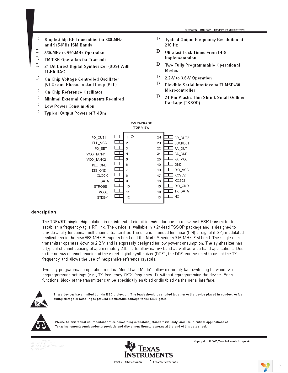 TRF4900EVM Page 1