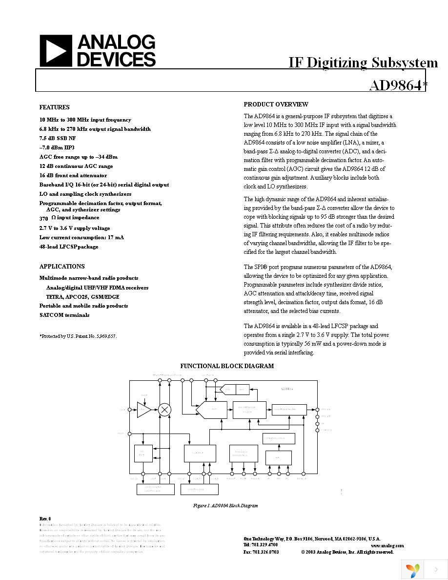 AD9864BCPZRL Page 1